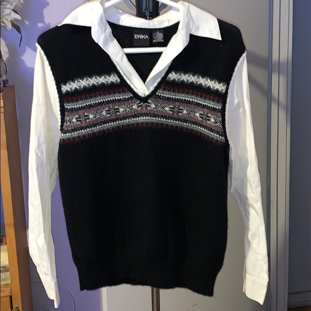 Sweater/woven top combo